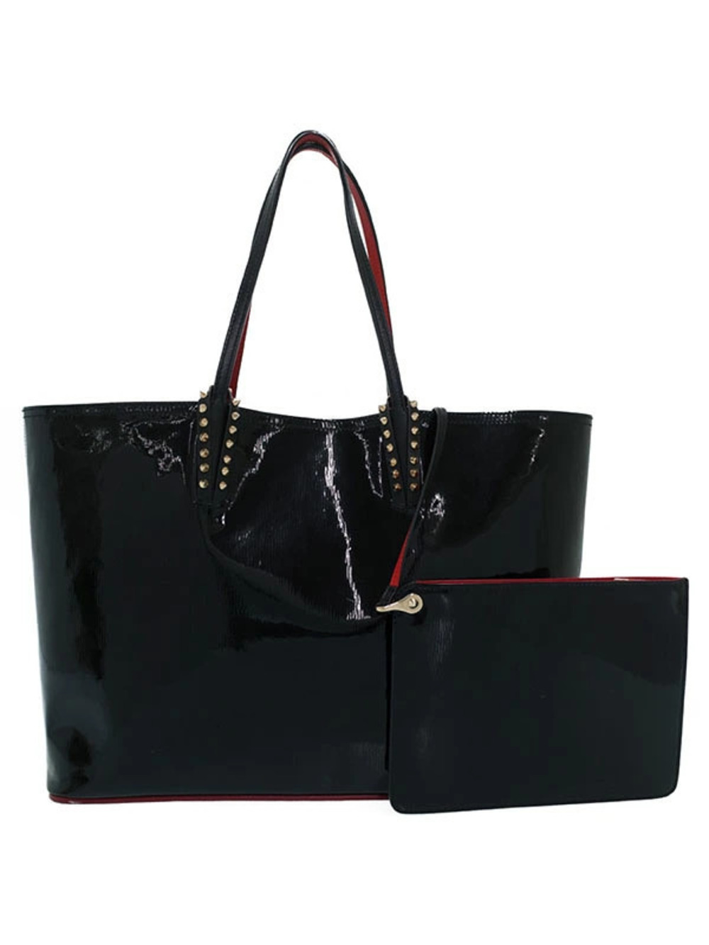 Christian Louboutin Cabata Tote Bag Leather Black Red